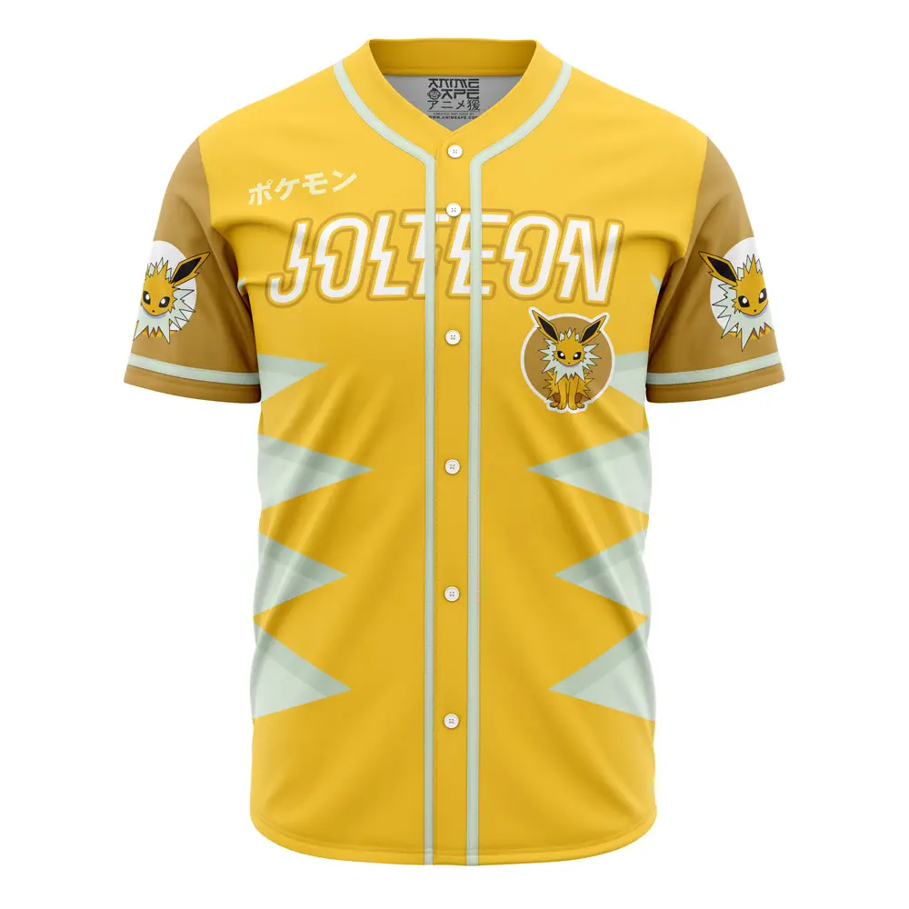 Jolteon Pokémon Baseball Jersey - Vibrant Yellow, Unisex, Limited Edition Collectible Apparel Jolteon Pokémon Baseball Jersey - Vibrant Yellow, Unisex, Limited Edition Collectible Apparel - Image 1