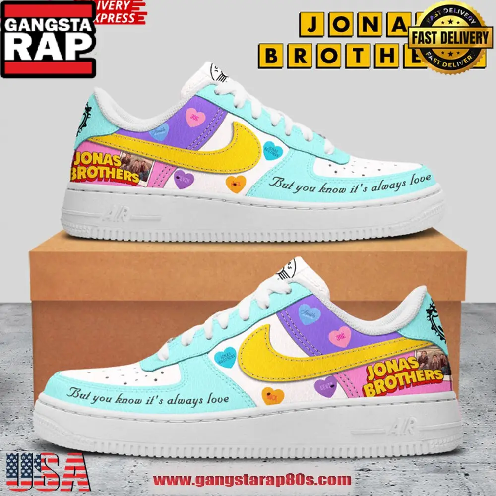 Jonas Brothers One Night The World Tour Special Edition Air Force 1 Running Sneakers Shoes 1 Jonas Brothers One Night The World Tour Special Edition Air Force 1 Running Sneakers Shoes 1 - Image 1