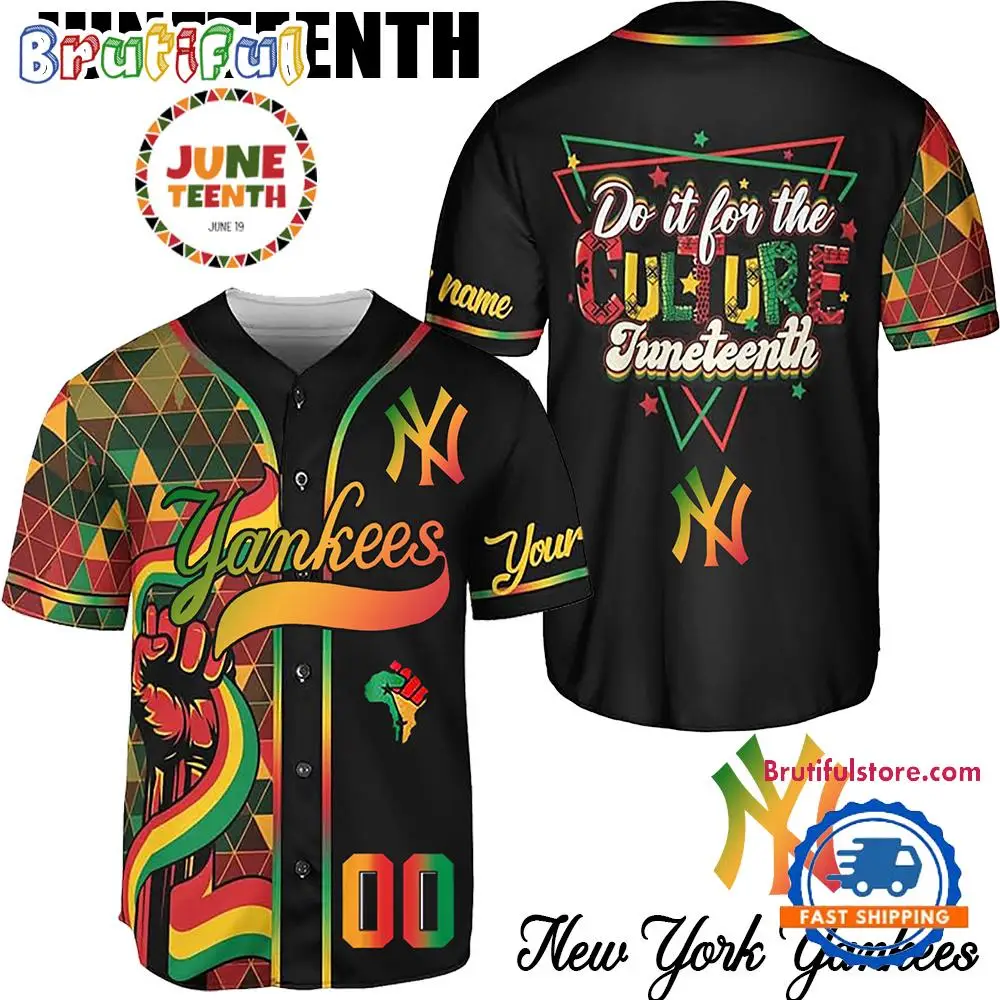 Juneteenth Day x New York Yankees 2025 Baseball Jersey Shirt Juneteenth Day x New York Yankees 2025 Baseball Jersey Shirt - Image 1