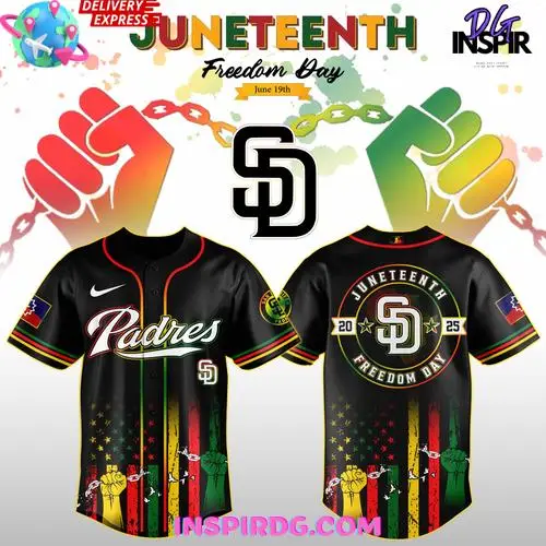 Juneteenth Padres Baseball Jersey - Limited Edition 2025 Freedom Day Apparel