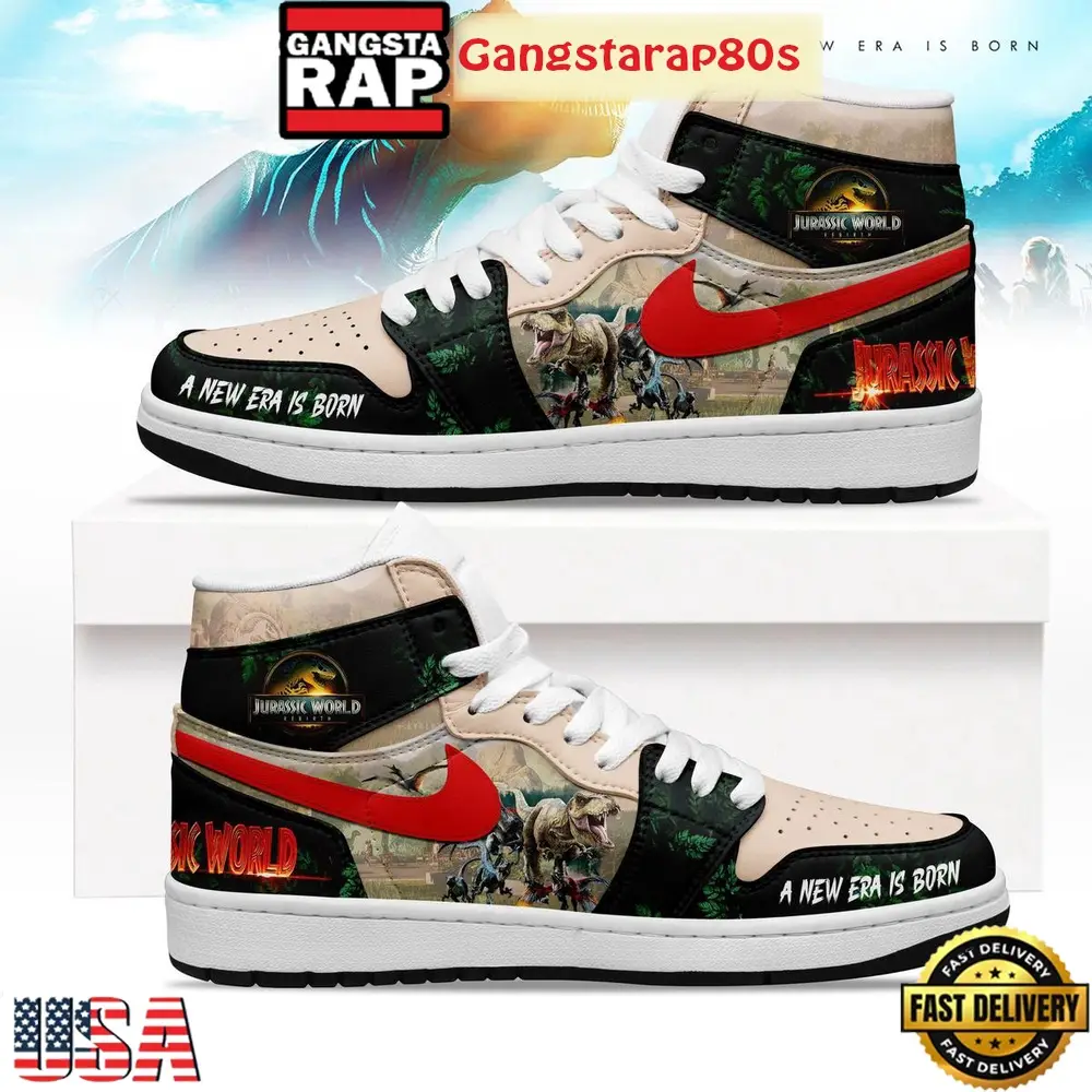 Jurassic World A New Era Is Born Air Jordan 1 Shoes Running Sneakers Jurassic World A New Era Is Born Air Jordan 1 Shoes Running Sneakers - Image 1