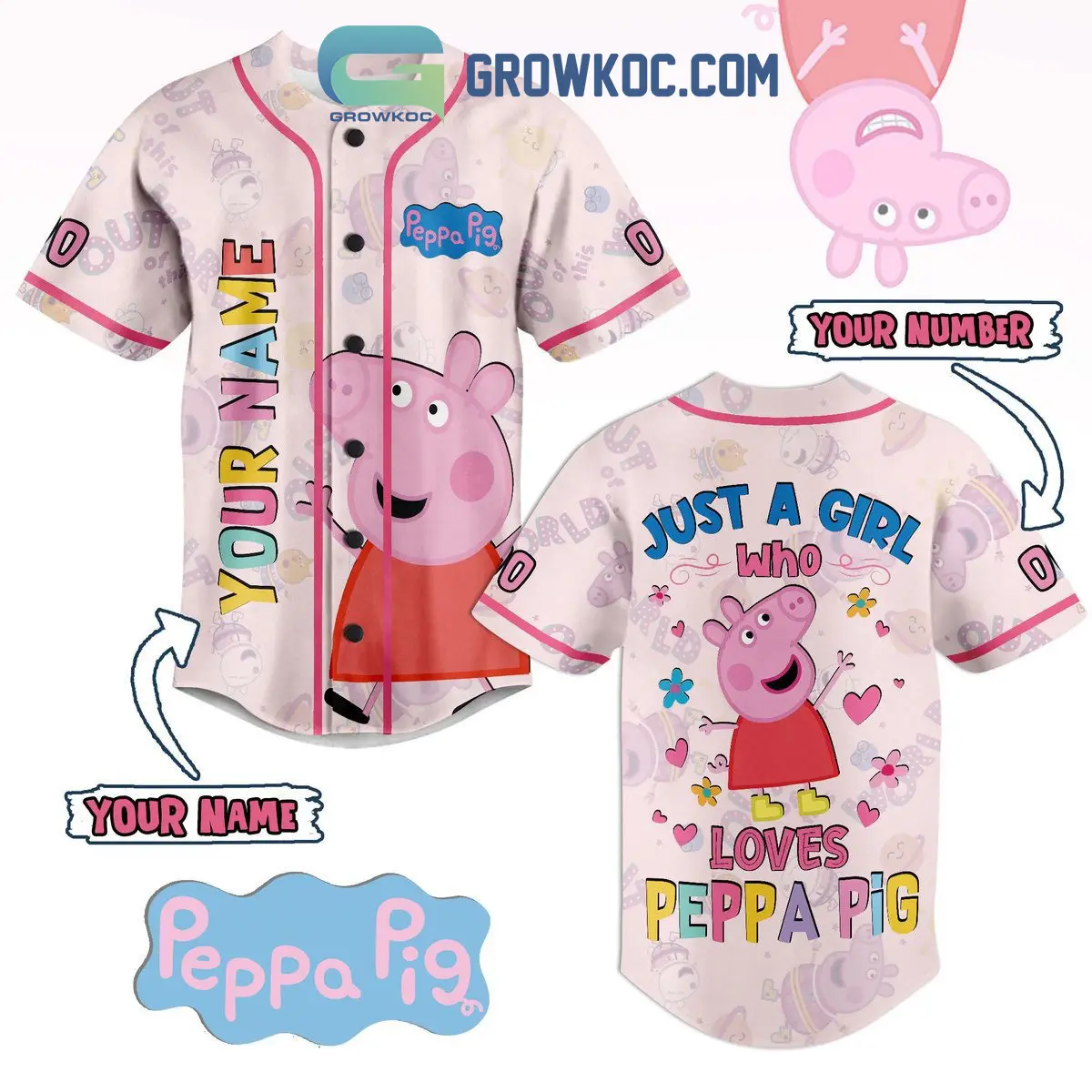 Just A Girl Who Loves Peppa Pig Personalized Baseball Jersey