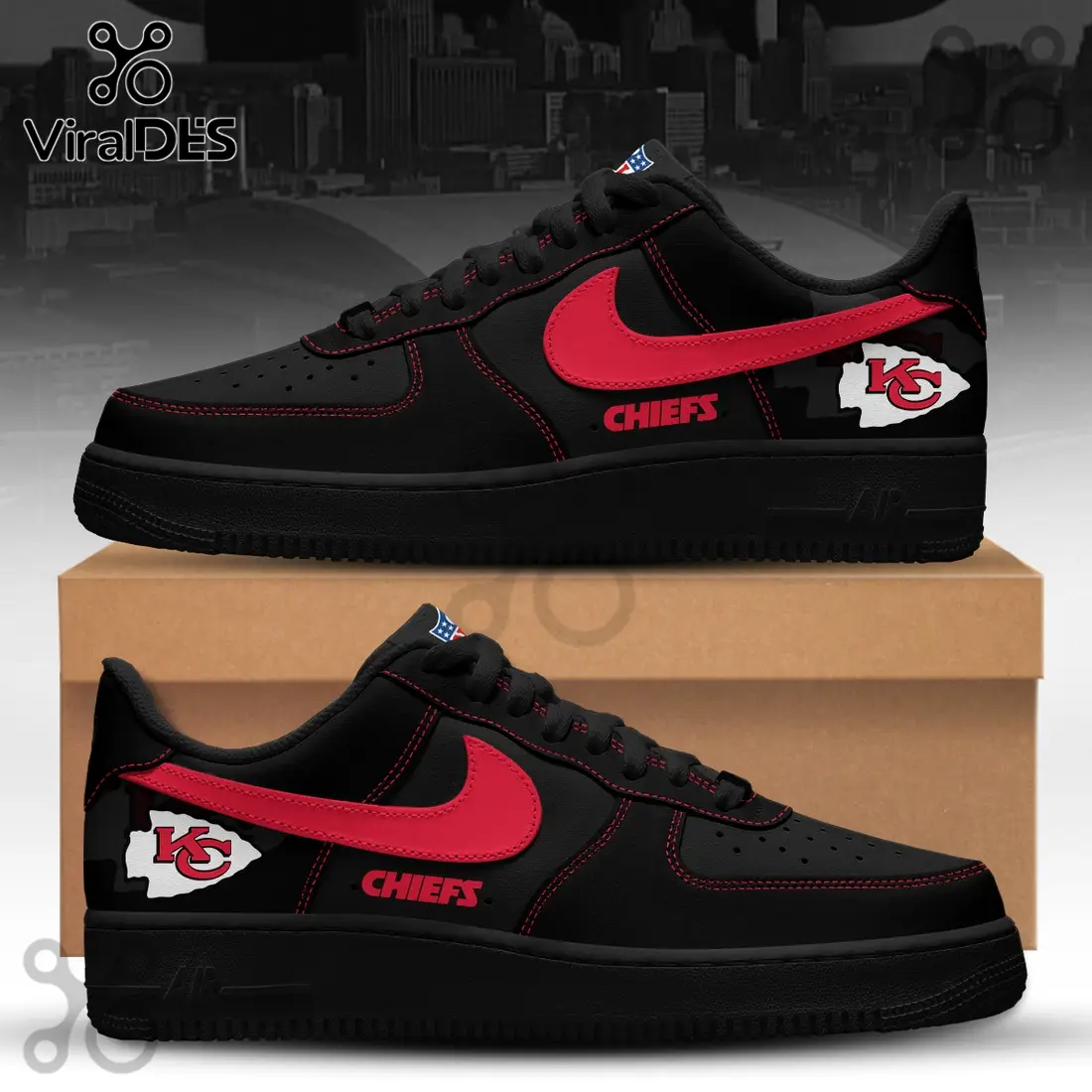 Kansas City Chiefs Blackout Nike Air Force 1