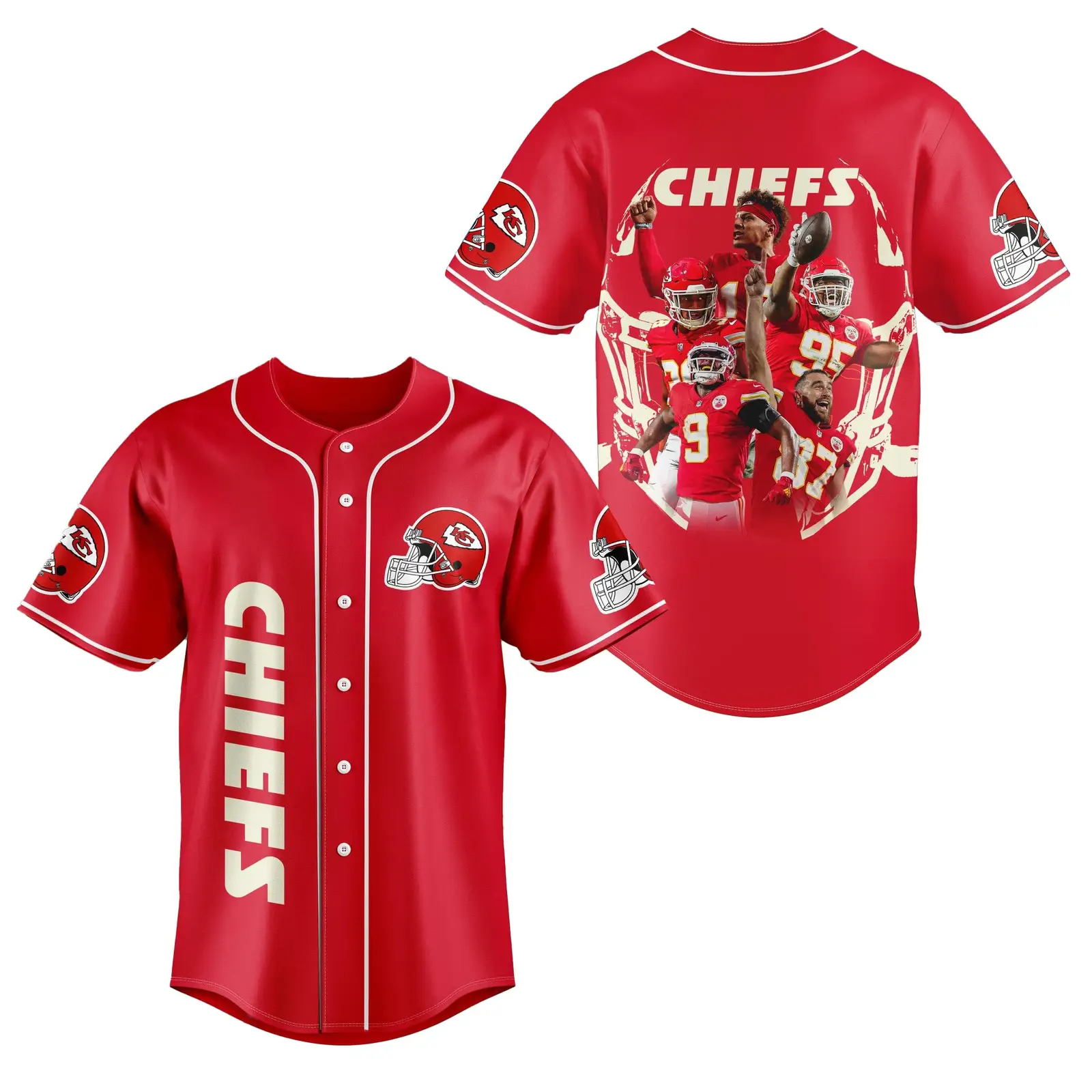 Kansas City Chiefs Super Bowl LVII Champions Baseball Jersey - Tazila