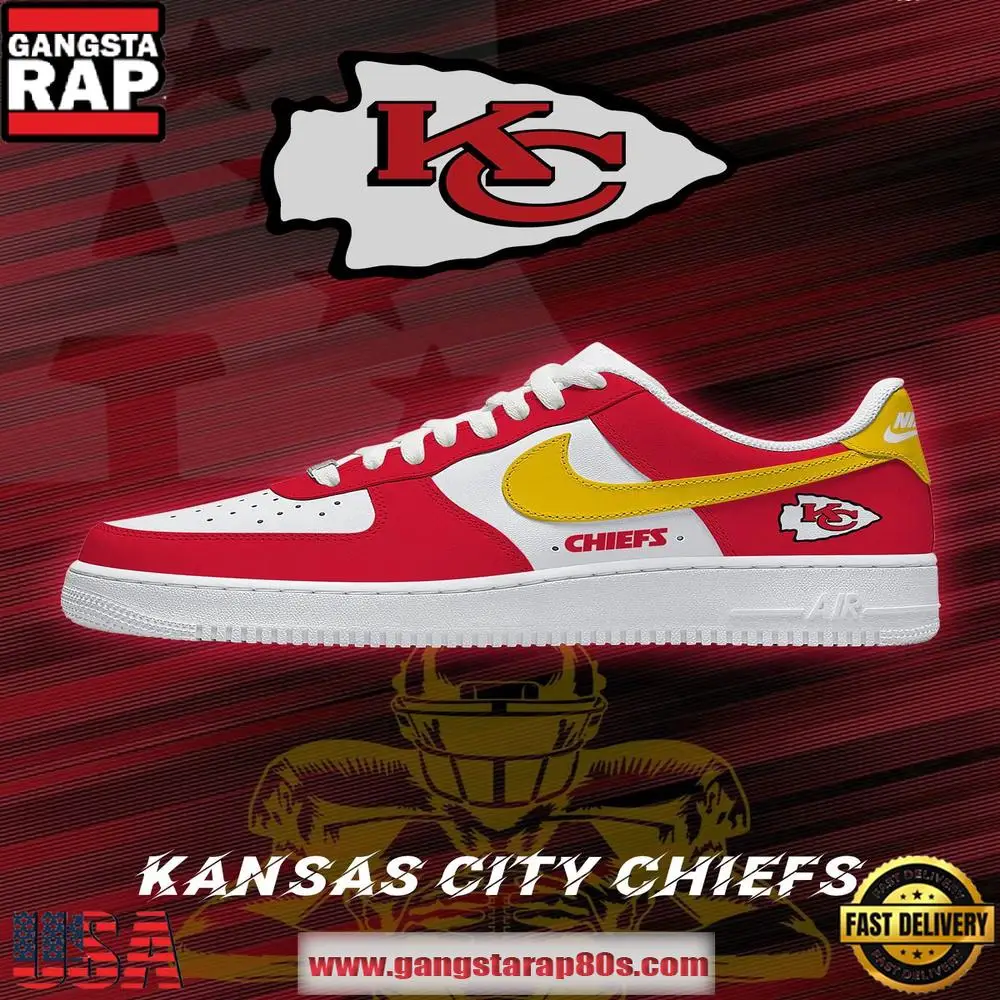 Kansas City Football Limited NFL Air Force 1 Sneakers Shoes Kansas City Football Limited NFL Air Force 1 Sneakers Shoes - Image 1