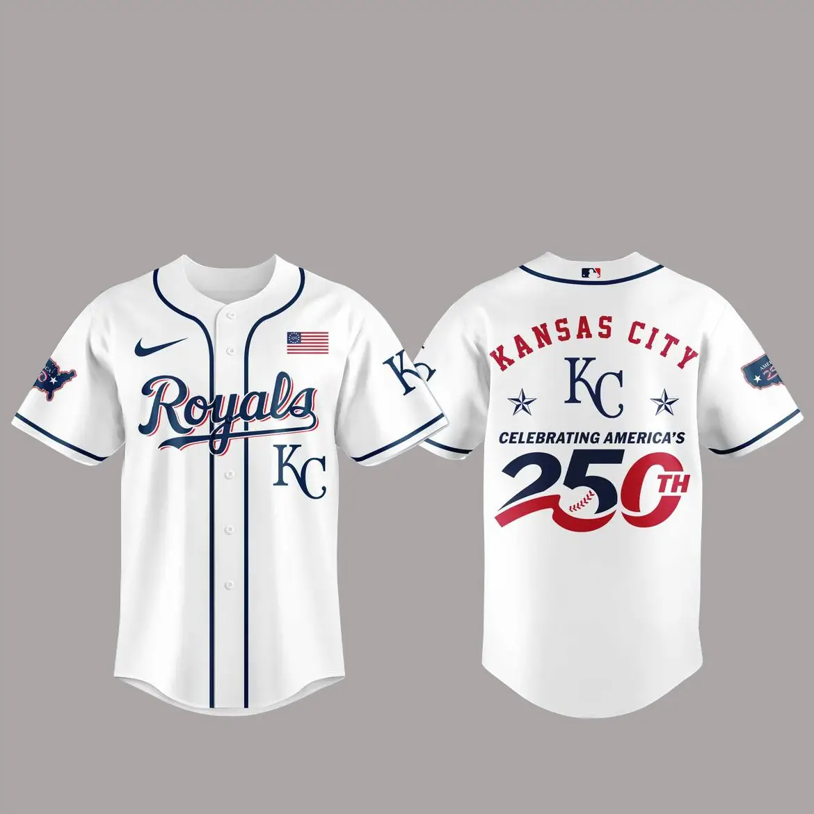 Kansas City Royals America 250th Anniversary Of USA 2026 Baseball Jersey - Tazila