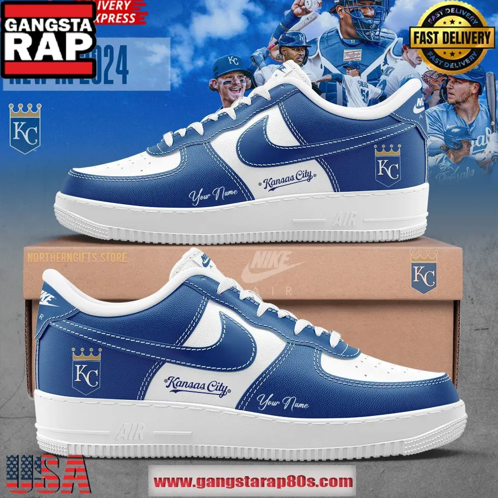 Kansas City Royals Custom Air Force 1 Running Sneakers Shoes Kansas City Royals Custom Air Force 1 Running Sneakers Shoes - Image 1