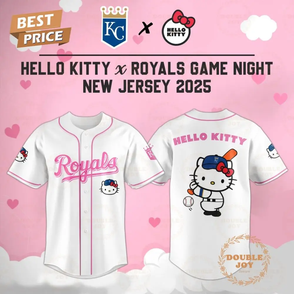 Kansas City Royals Hello Kitty X Cubs Game Night 2025 New Limited Edition Baseball Jersey Kansas City Royals Hello Kitty X Cubs Game Night 2025 New Limited Edition Baseball Jersey - Image 1