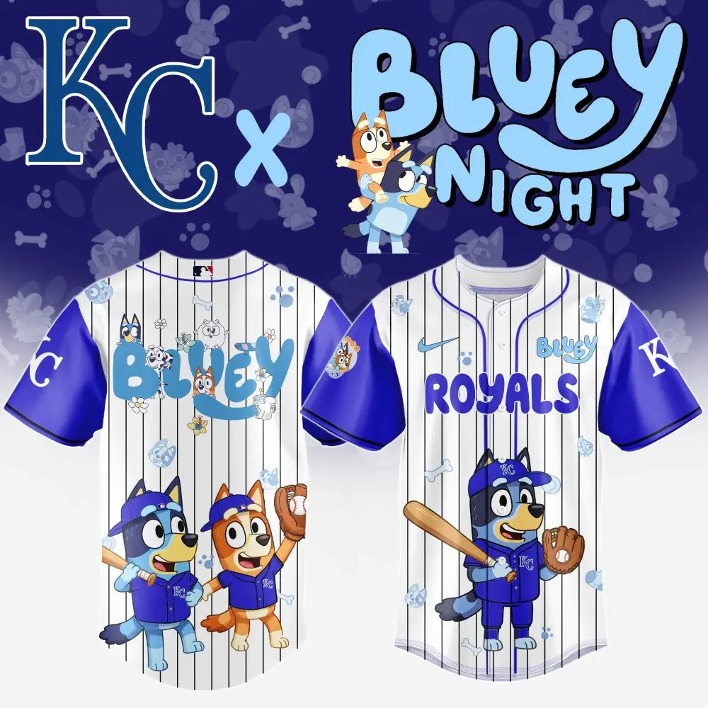 Kansas City Royals Mlb X Bluey And Bingo Special Edition Custom Baseball Jersey