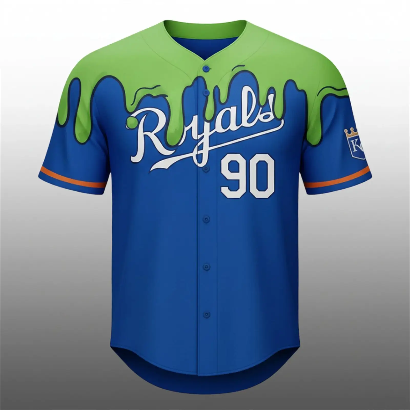 Kansas City Royals Nickelodeon Night Slime Baseball Jersey - Tazila