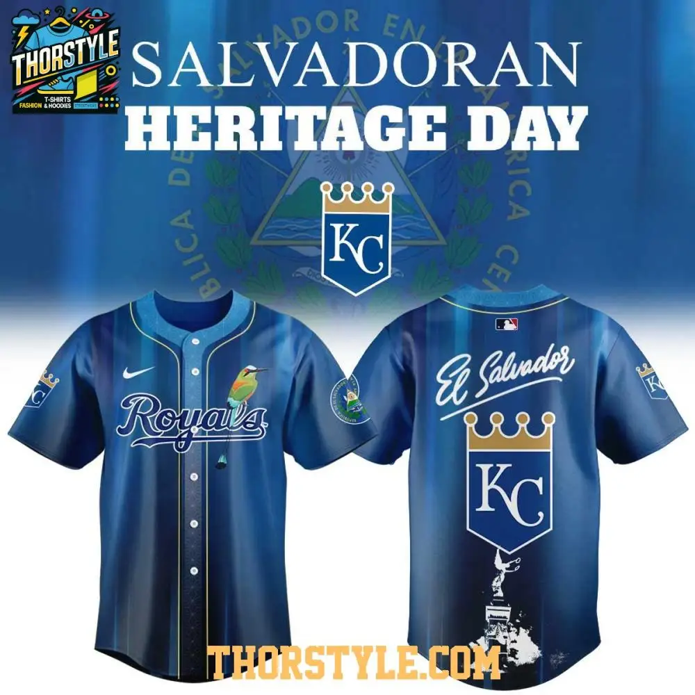 Kansas City Royals Salvadoran Heritage Day 2026 X Mlb Baseball Jersey Kansas City Royals Salvadoran Heritage Day 2026 X Mlb Baseball Jersey - Image 1