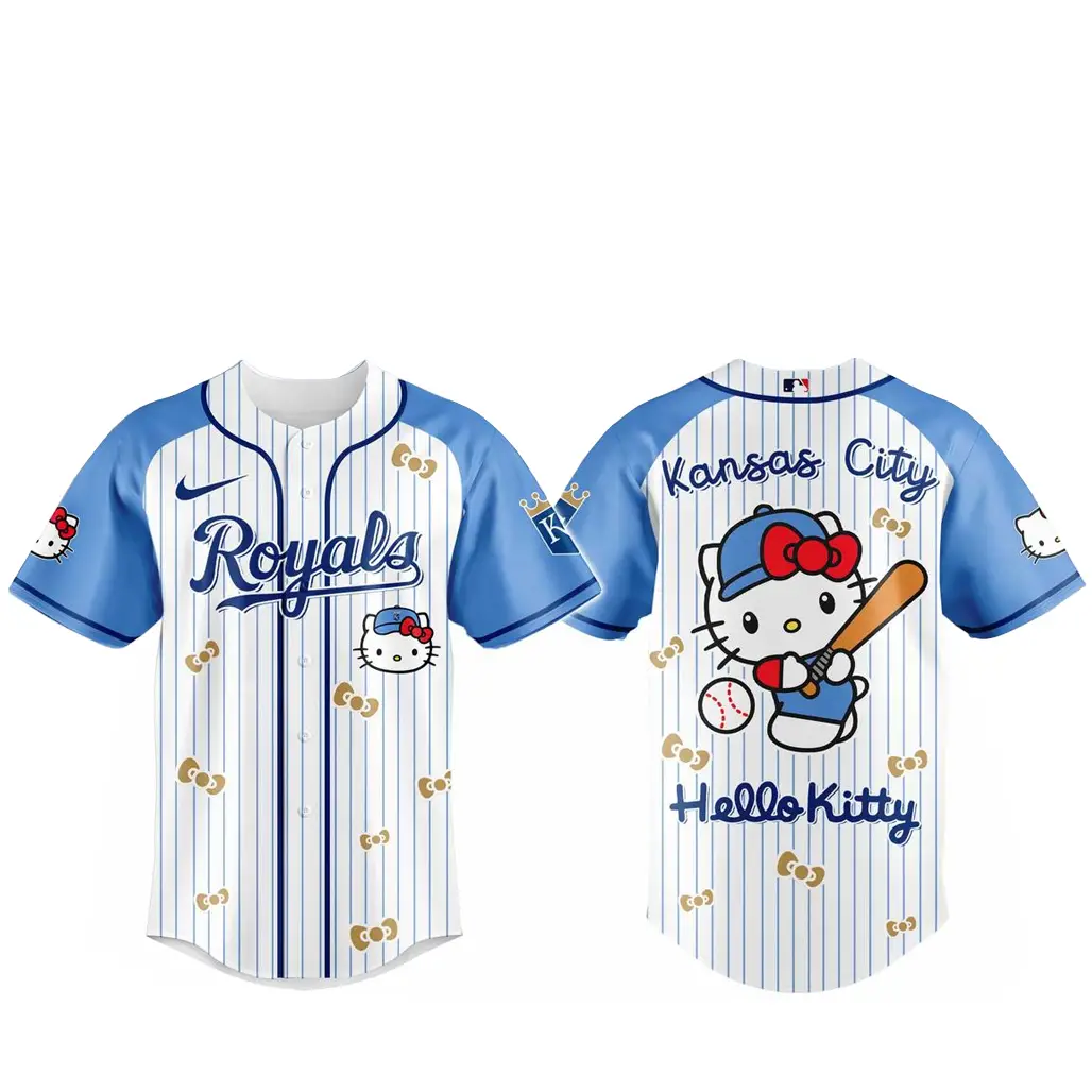 Kansas City Royals x Hello Kitty 2026 And Sanrio World Baseball Jersey - Tazila
