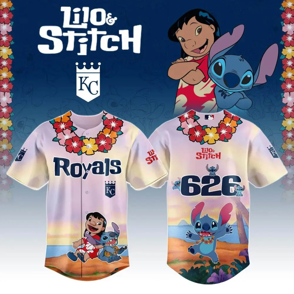 Kansas City Royals X Lilo & Stitch Special Edition Custom Baseball Jersey