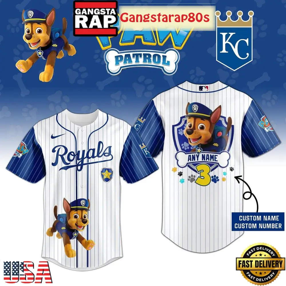 Kansas City Royals x Paw Patrol Night Custom Baseball Jersey
