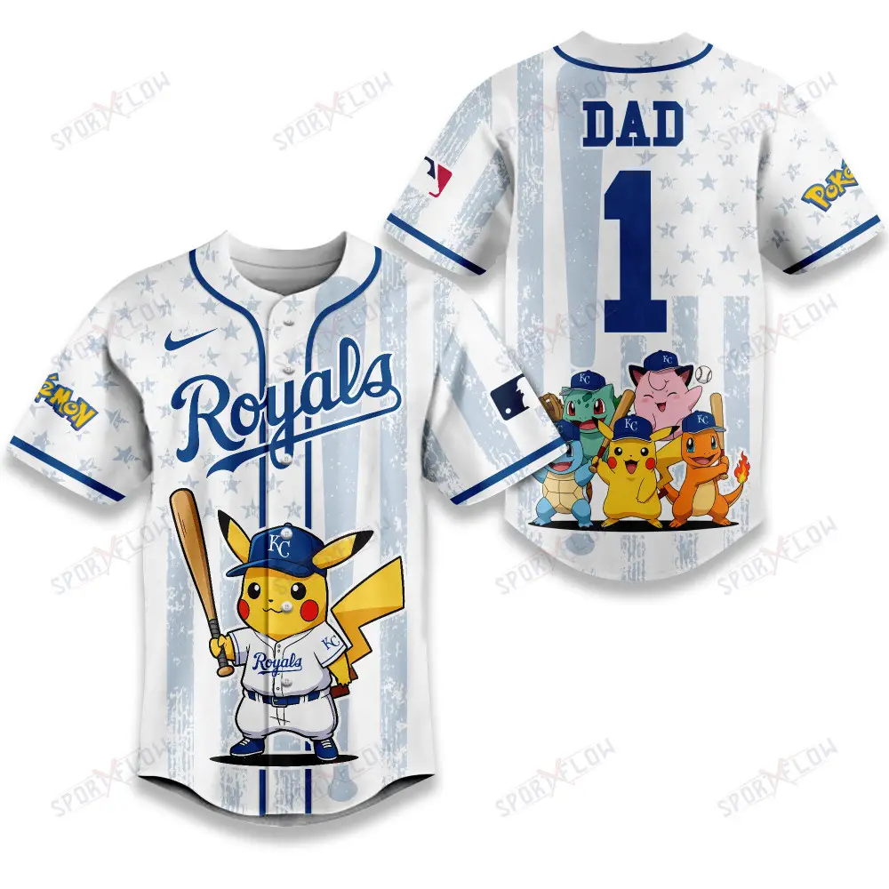 Kansas City Royals X Pokemon Night Dad Edition Baseball Jersey
