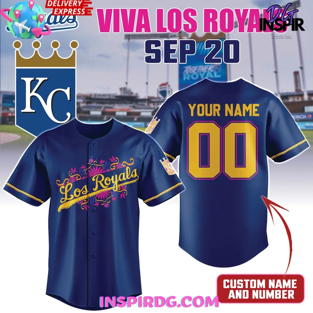 Kansas City Royals X Viva Los Royals Custom Baseball Jersey