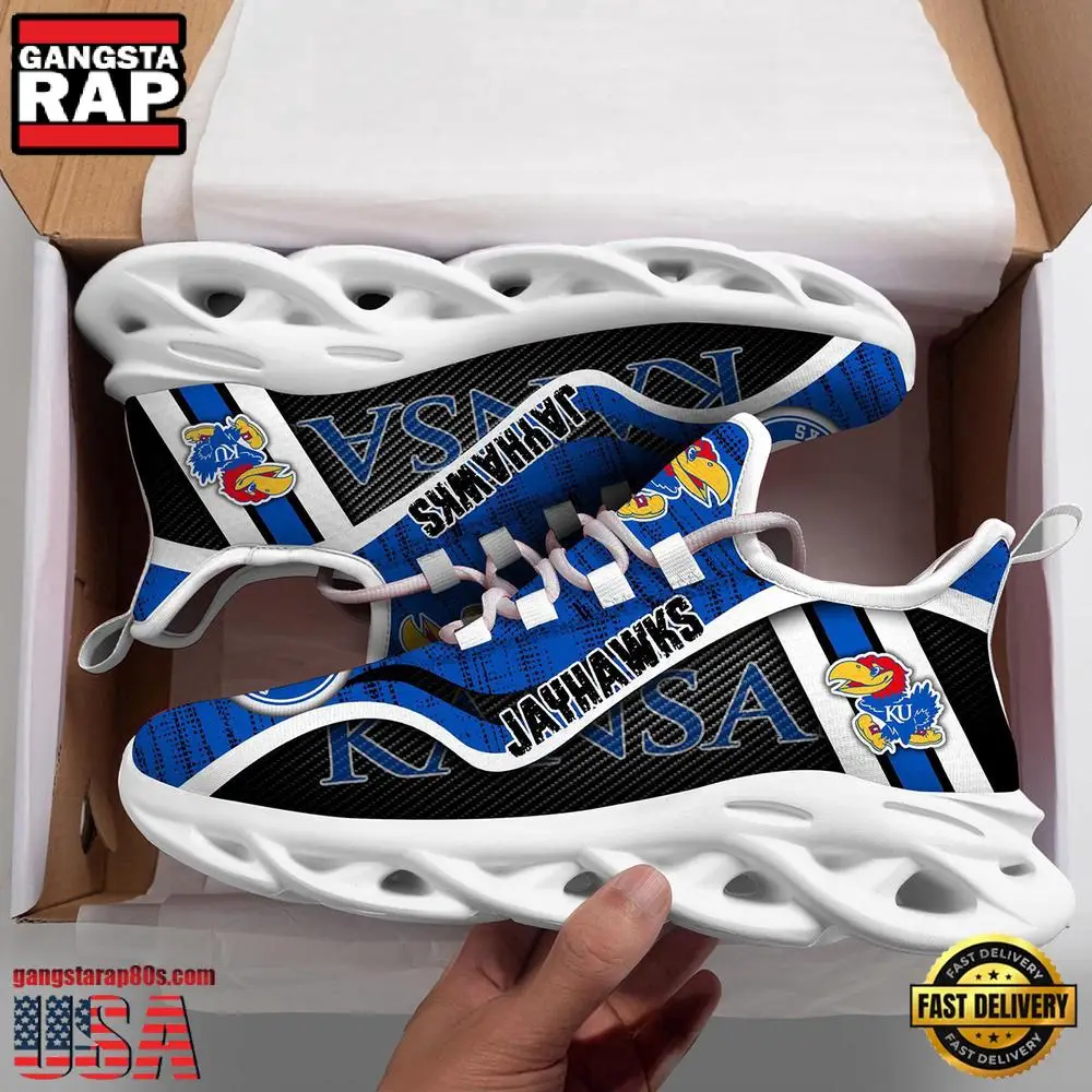 Kansas Jayhawks NCAA Clunky New Design Max Soul Shoes, Running Sneakers
