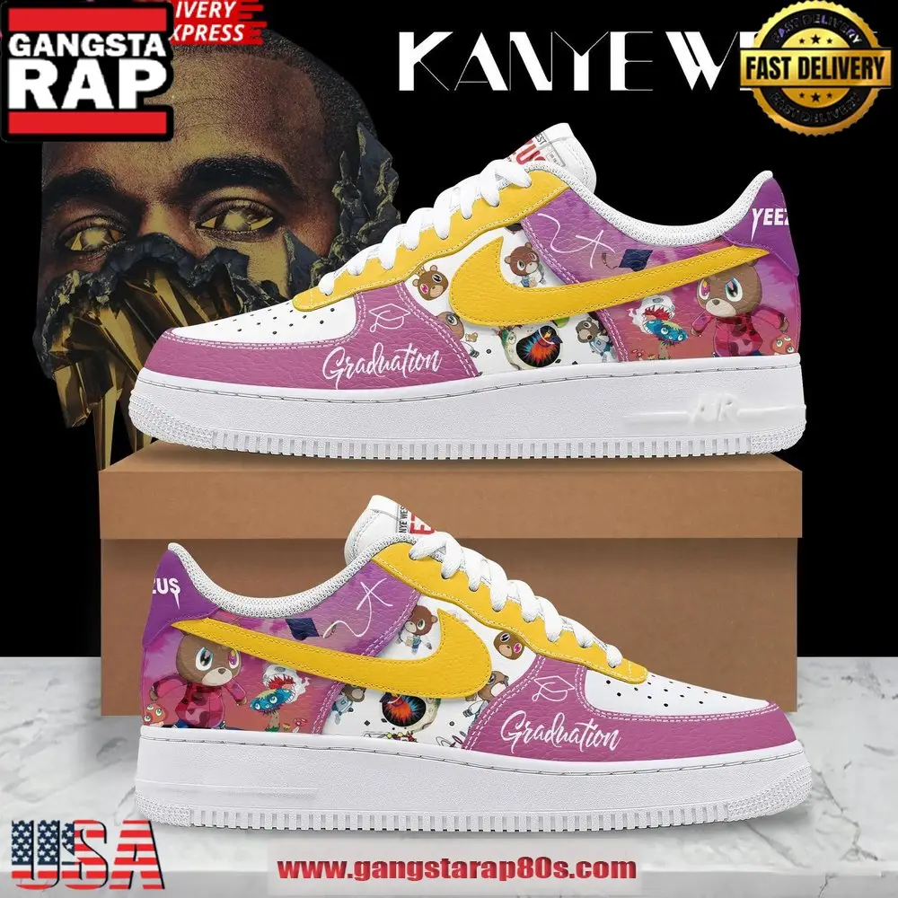 Kanye West Graduation x Yeezus Limited Edition Air Force 1 Running Sneakers Shoes