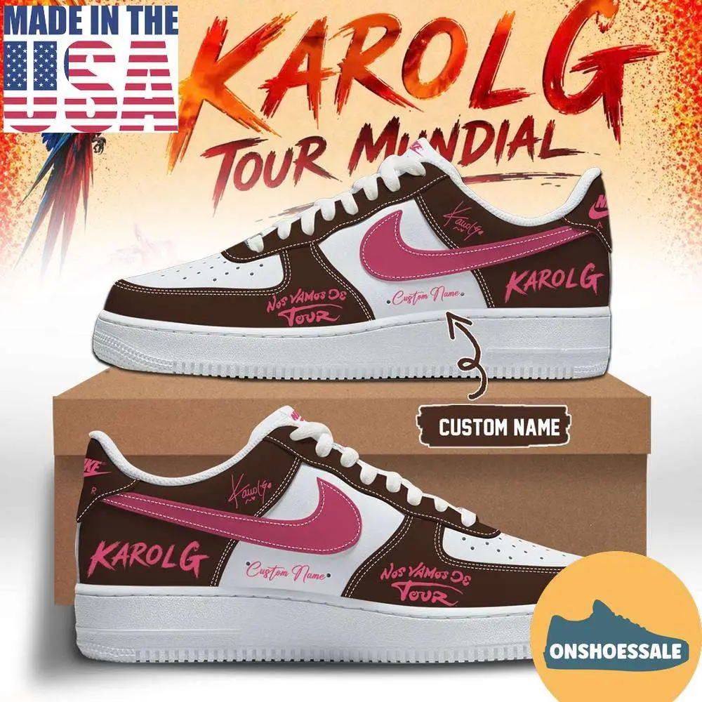 Karol G Nos Vamos de Tour Signature Pink AF1 Shoes, Gift For Fans - Best Gift Shoes Karol G Nos Vamos de Tour Signature Pink AF1 Shoes, Gift For Fans - Best Gift Shoes - Image 1