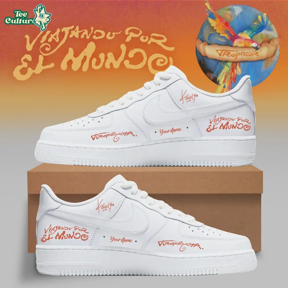 Karol G Viajando Por El Mundo Tropitour Limited White AF1Shoes