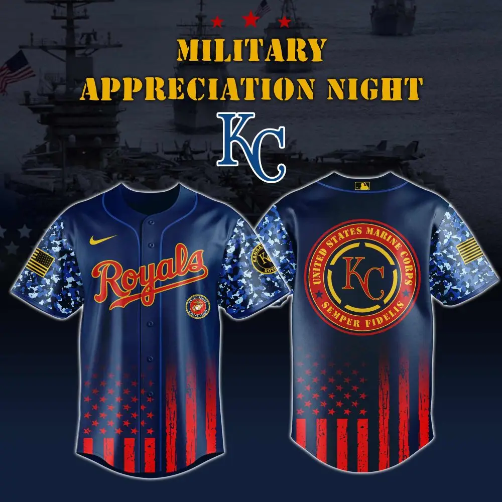 Kc Royals Military Appreciation Jersey - Honor & Style With Usmc Tribute Kc Royals Military Appreciation Jersey - Honor & Style With Usmc Tribute - Image 1