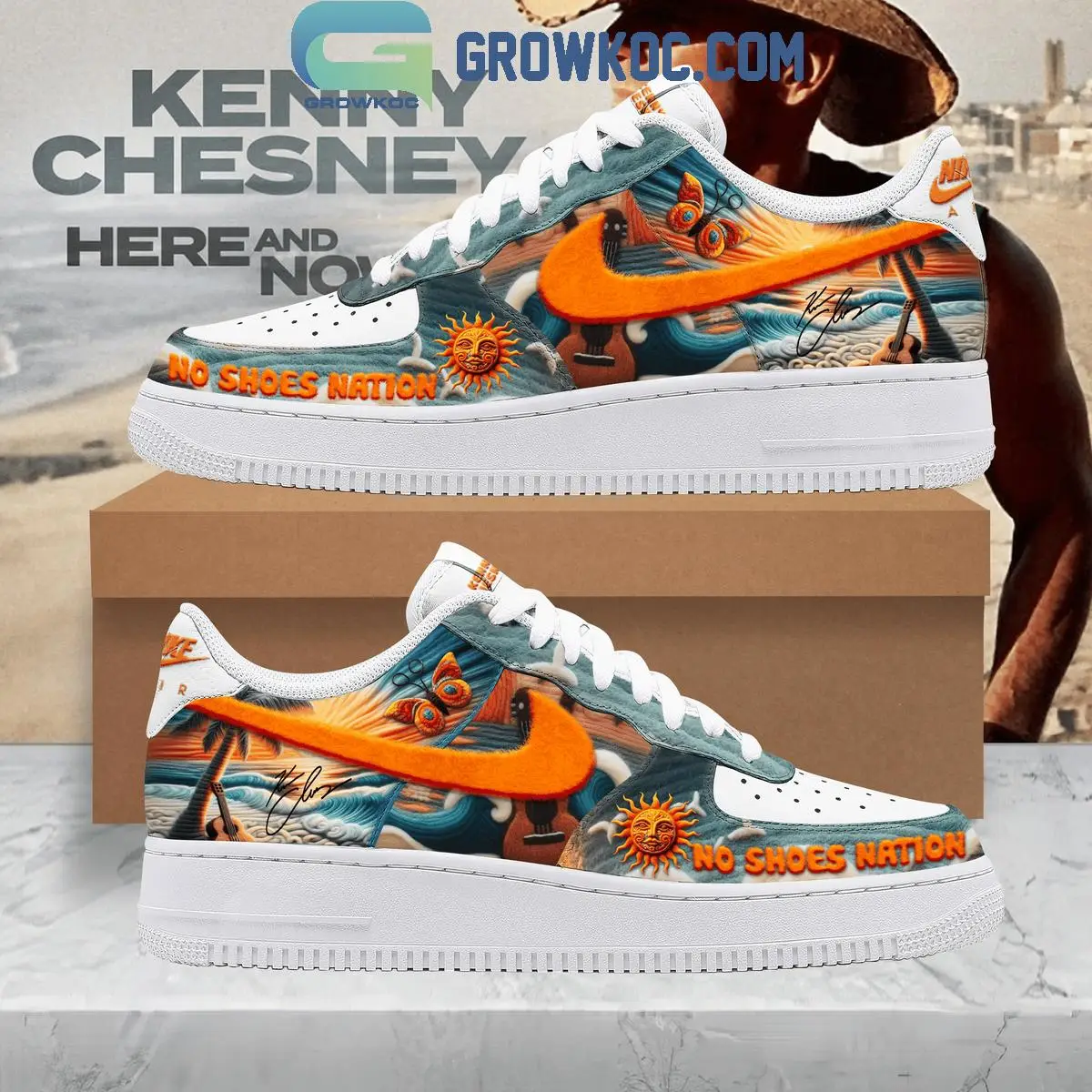 Kenny Chesney In The Beach No Shoes Nation Air Force 1 Shoes