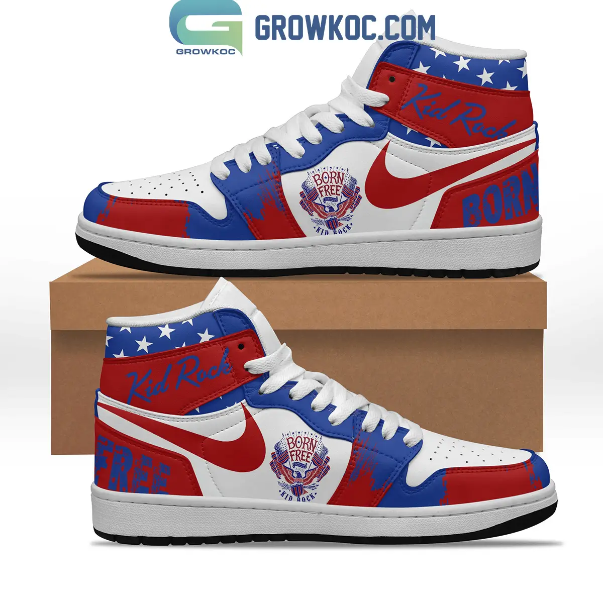 Kid Rock Born Free Fan Air Jordan 1 Shoes Kid Rock Born Free Fan Air Jordan 1 Shoes - Image 1