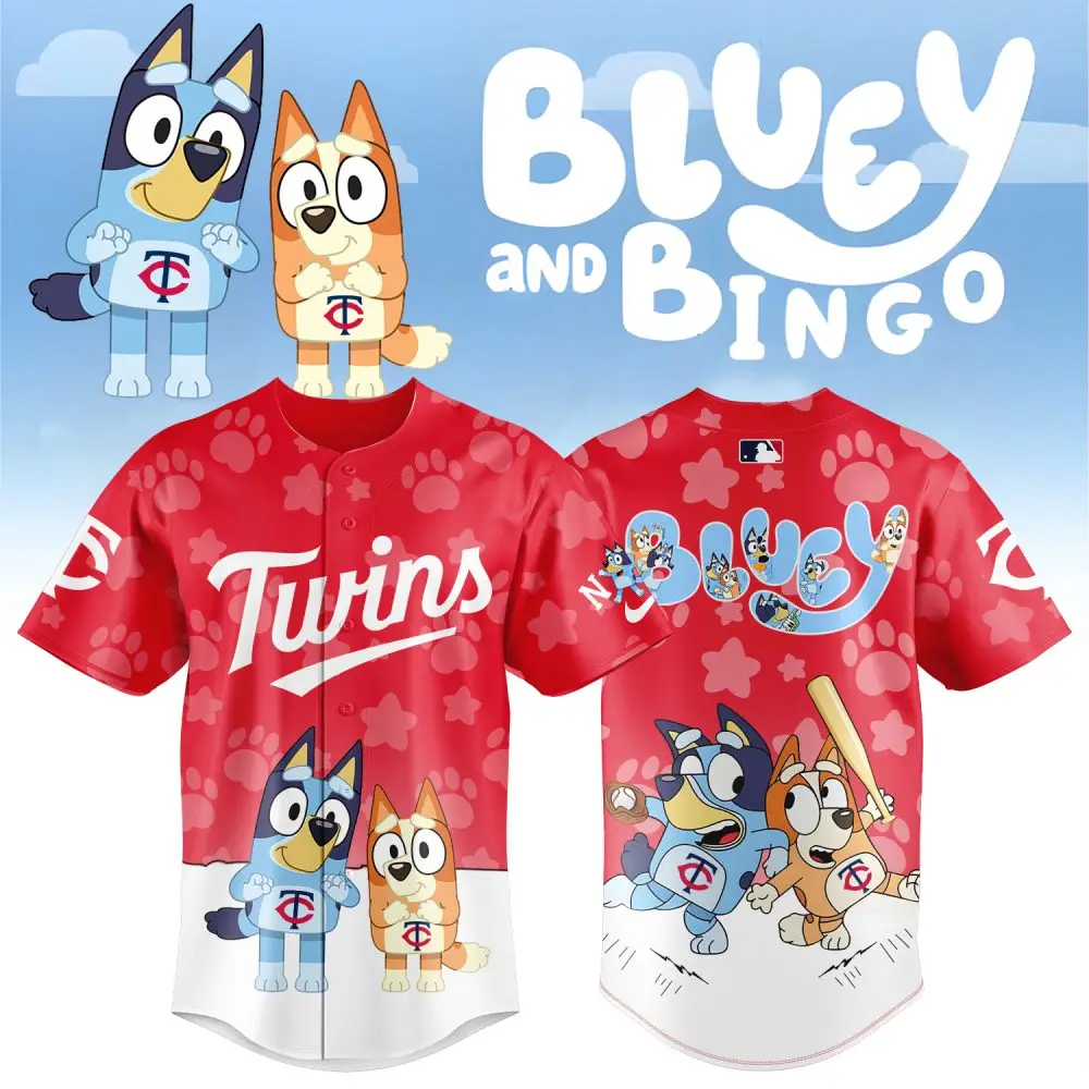 Kids' Red Bluey & Bingo Baseball Jersey - Fun Cartoon Sportswear For Boys & Girls Kids' Red Bluey & Bingo Baseball Jersey - Fun Cartoon Sportswear For Boys & Girls - Image 1