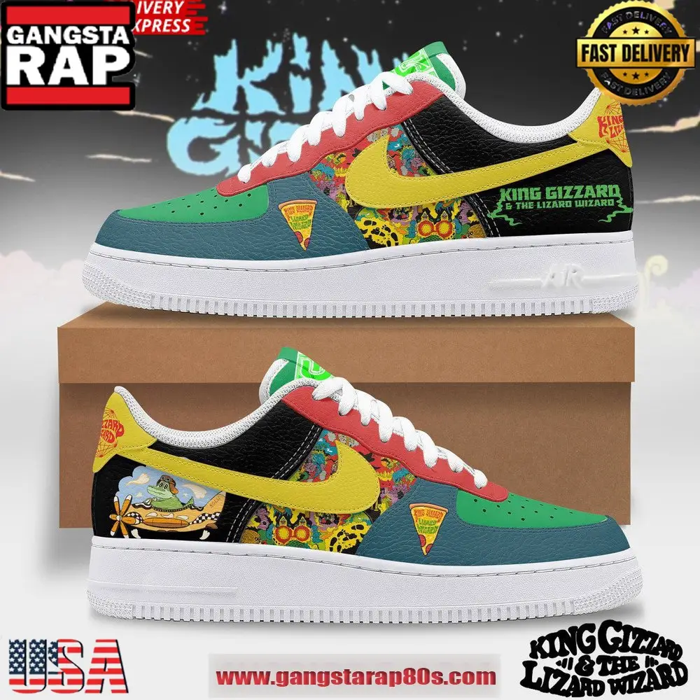 King Gizzard & The Lizard Wizard New Edition Air Force 1 Sneakers Shoes King Gizzard & The Lizard Wizard New Edition Air Force 1 Sneakers Shoes - Image 1