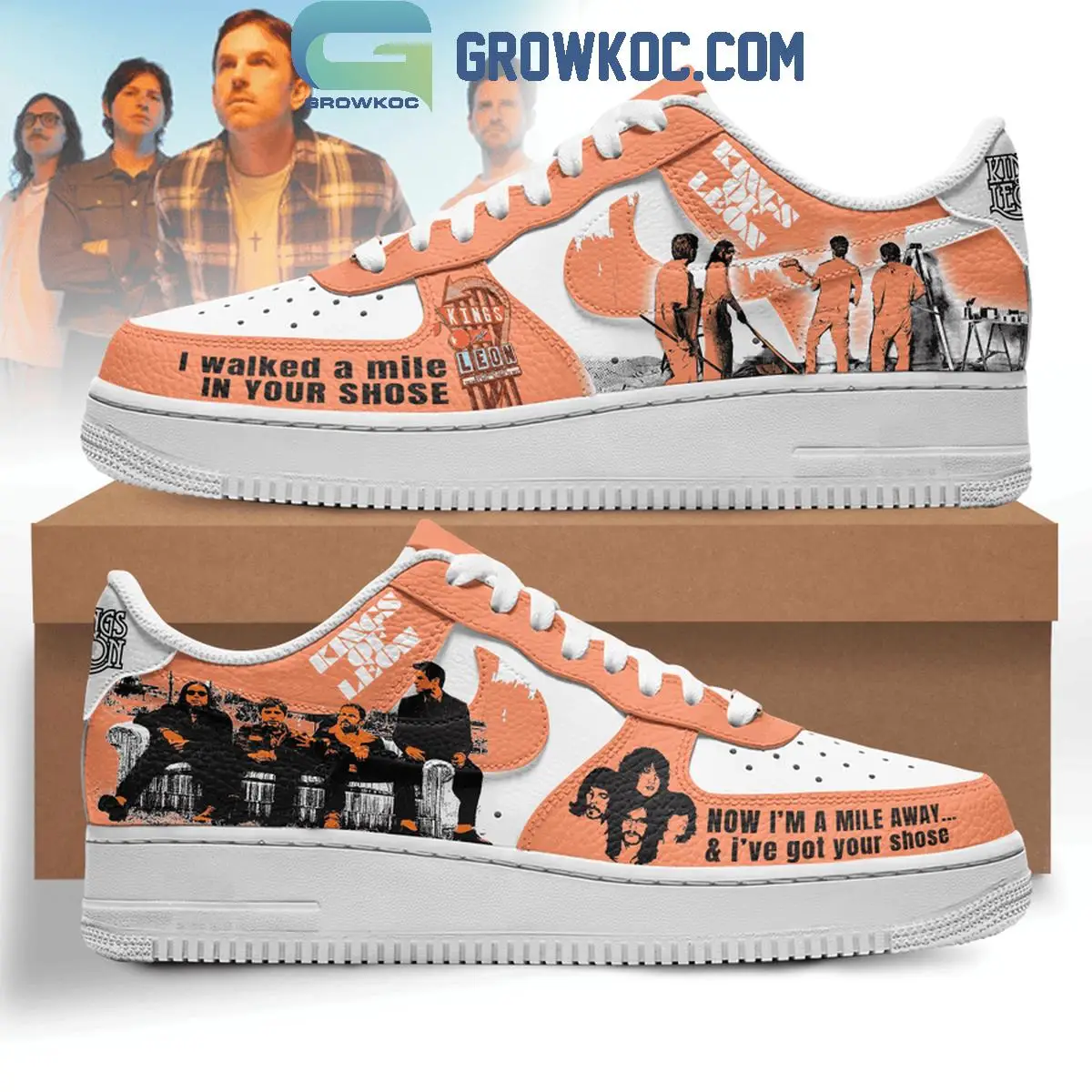 King Of Leon Now I'm A Mile Away And Got Your Shoes Air Force 1 Shoes