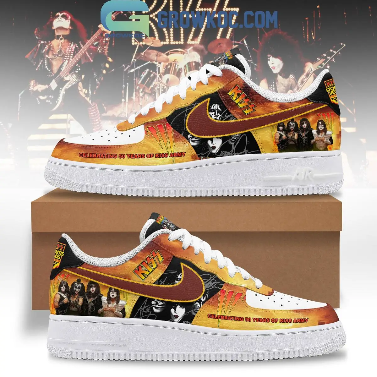 Kiss Celebrating 50 Years Of Kiss Army Air Force 1 Shoes