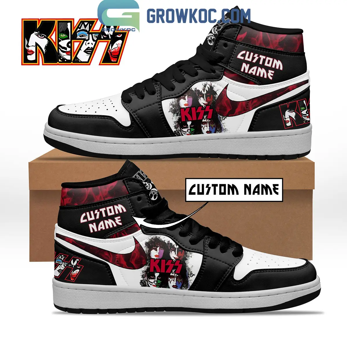 Kiss Detroit Rock City Personalized Air Jordan 1 Shoes