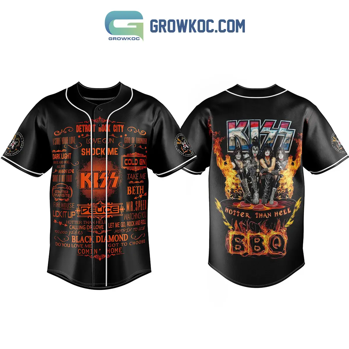 Kiss Hotter Than Hell BBQ Baseball Jersey