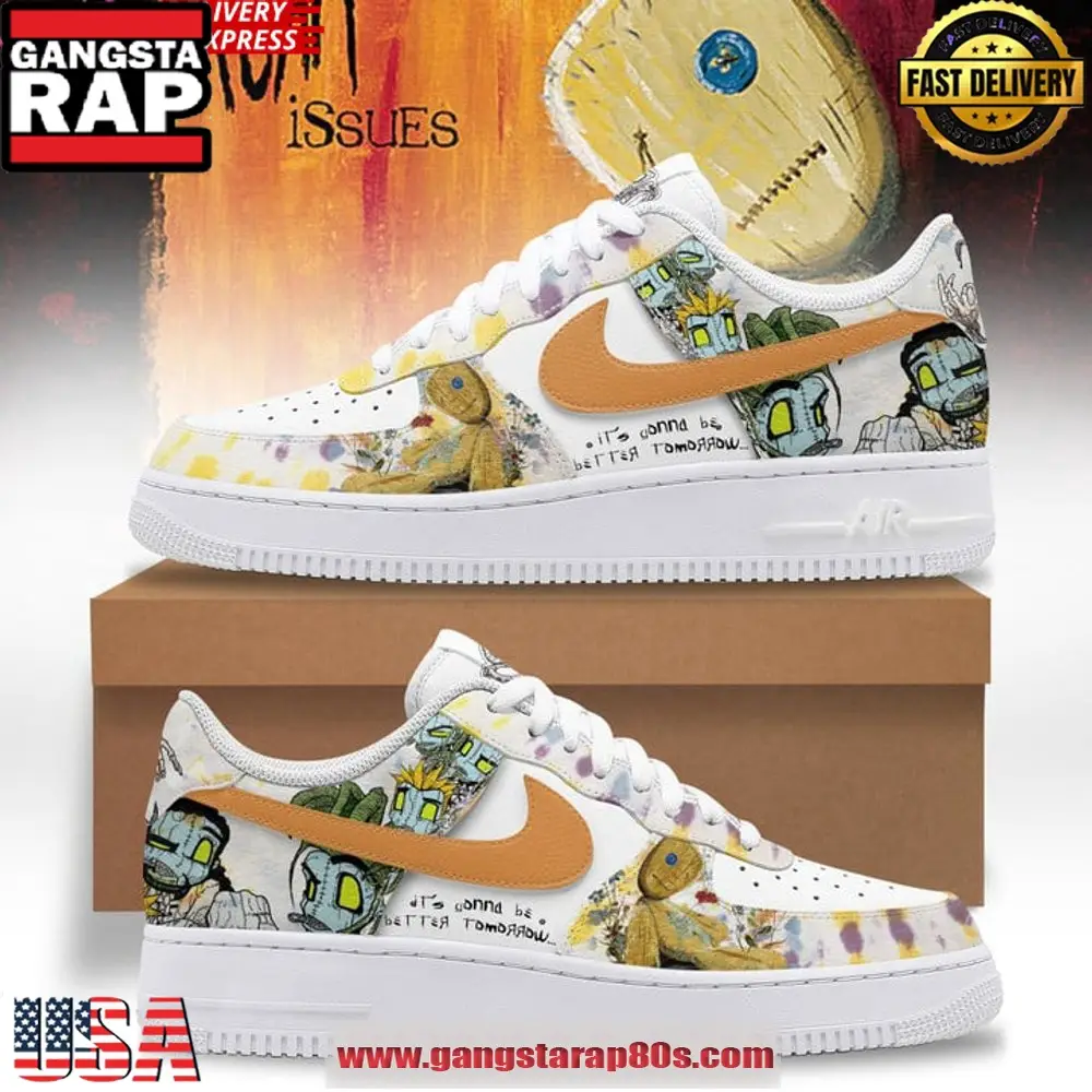 Korn Gojira Nike Special Edition Air Force 1 Running Sneakers Shoes Korn Gojira Nike Special Edition Air Force 1 Running Sneakers Shoes - Image 1