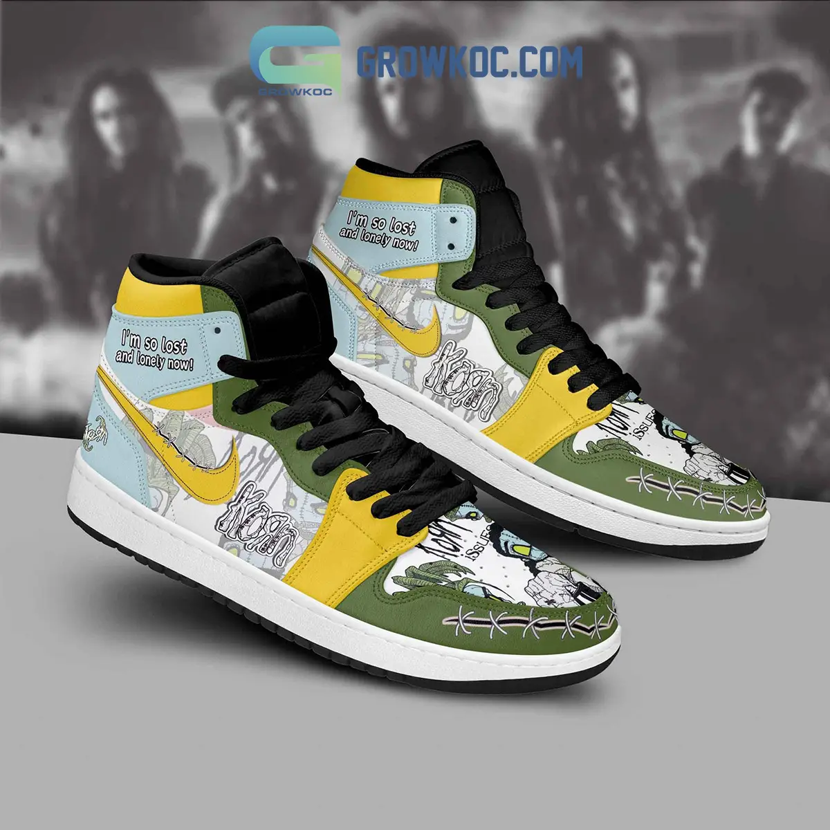 Korn I'm So Lost And Lonely Now Black Lace Air Jordan 1 Shoes