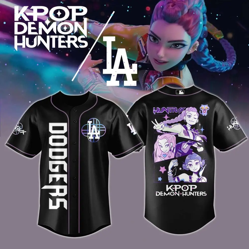 Kpop Demon Hunters La Dodgers Jersey - Limited Edition Anime Streetwear Kpop Demon Hunters La Dodgers Jersey - Limited Edition Anime Streetwear - Image 1