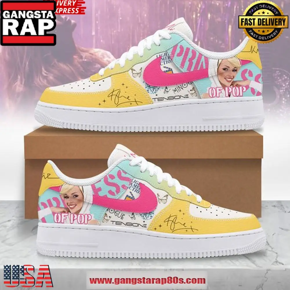 Kylie Minogue Princess of Pop Limited Edition Air Force 1 Sneakers Shoes Kylie Minogue Princess of Pop Limited Edition Air Force 1 Sneakers Shoes - Image 1