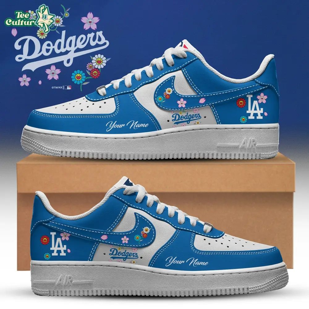 LA Dodgers x Takashi Murakami Shoes Special Blue Air Force 1 Limited Edition LA Dodgers x Takashi Murakami Shoes Special Blue Air Force 1 Limited Edition - Image 1