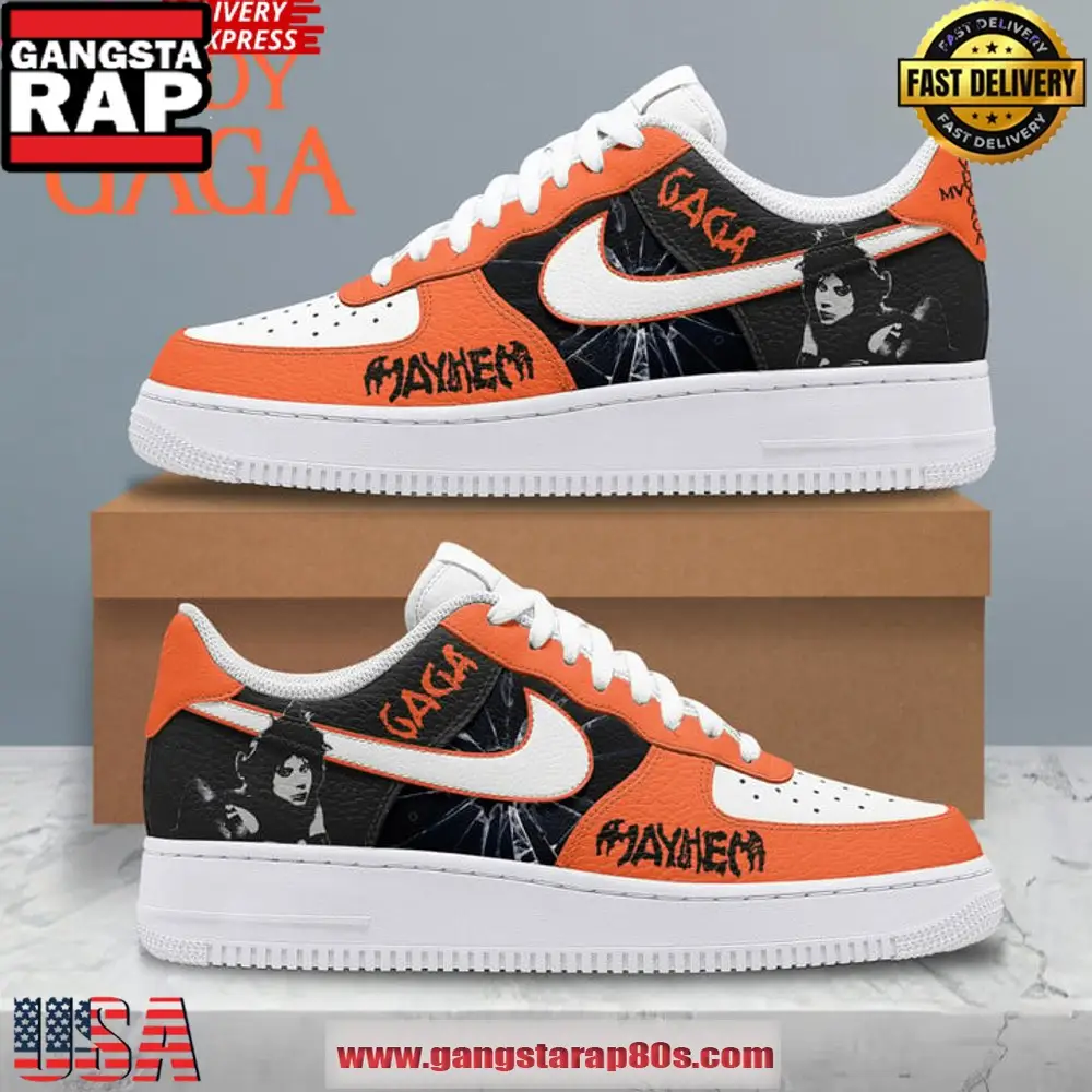 Lady Gaga Mayhem Limited Edition Air Force 1 Running Sneakers Shoes Lady Gaga Mayhem Limited Edition Air Force 1 Running Sneakers Shoes - Image 1
