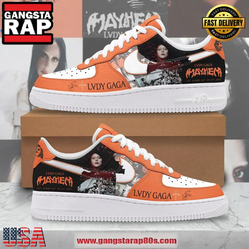 Lady Gaga MayHem Special Edition Air Force 1 Running Sneakers Shoes Lady Gaga MayHem Special Edition Air Force 1 Running Sneakers Shoes - Image 1