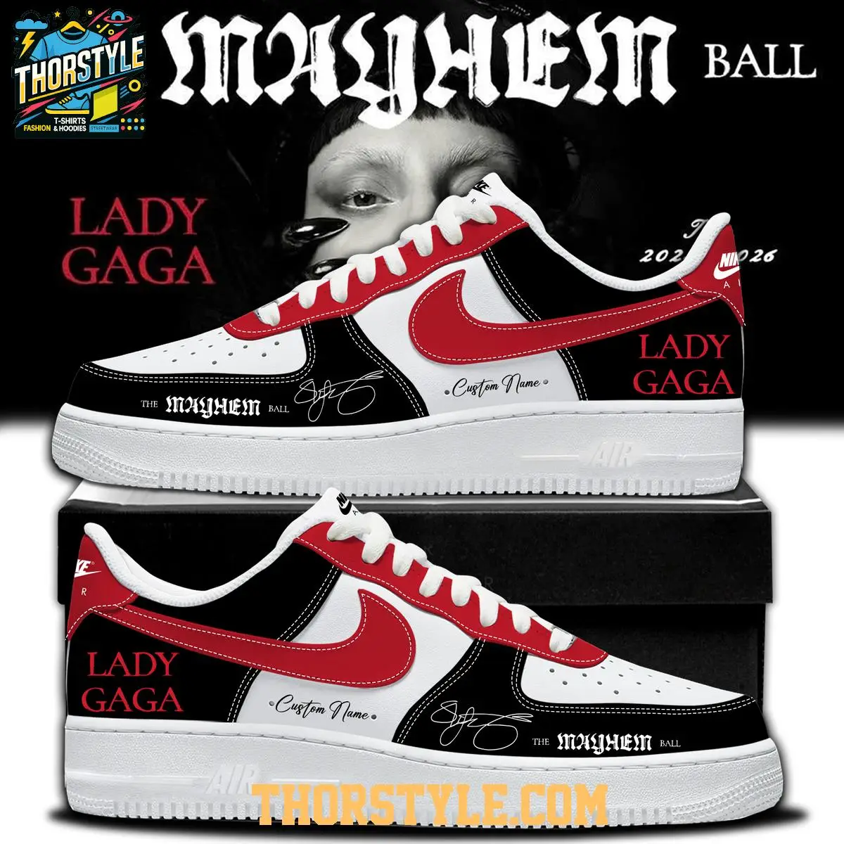 Lady Gaga The Mayhem Ball Tour 2025 Personalized Air Force 1 Shoes