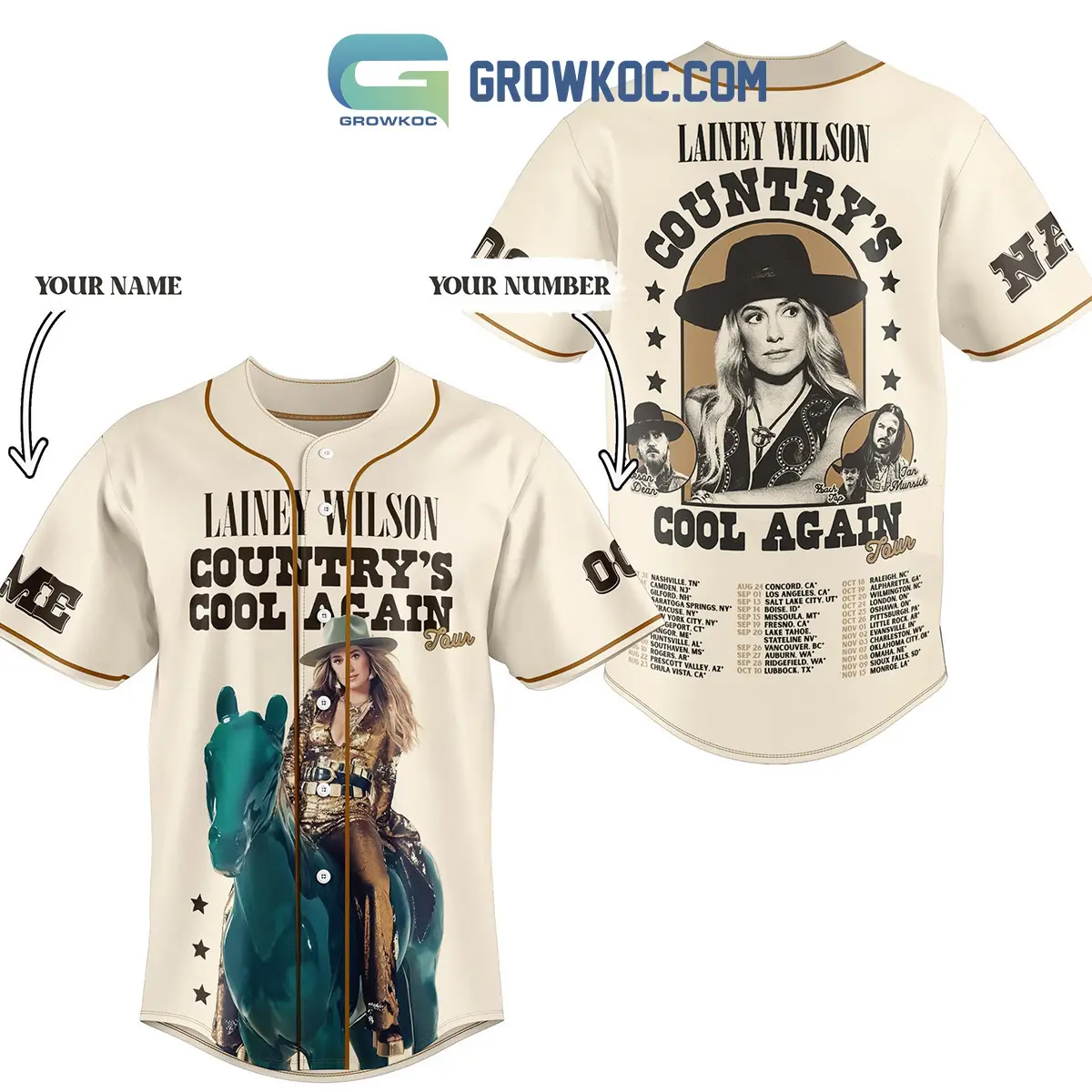 Lainey Wilson Country's Cool Again Tour Personalized Baseball Jersey