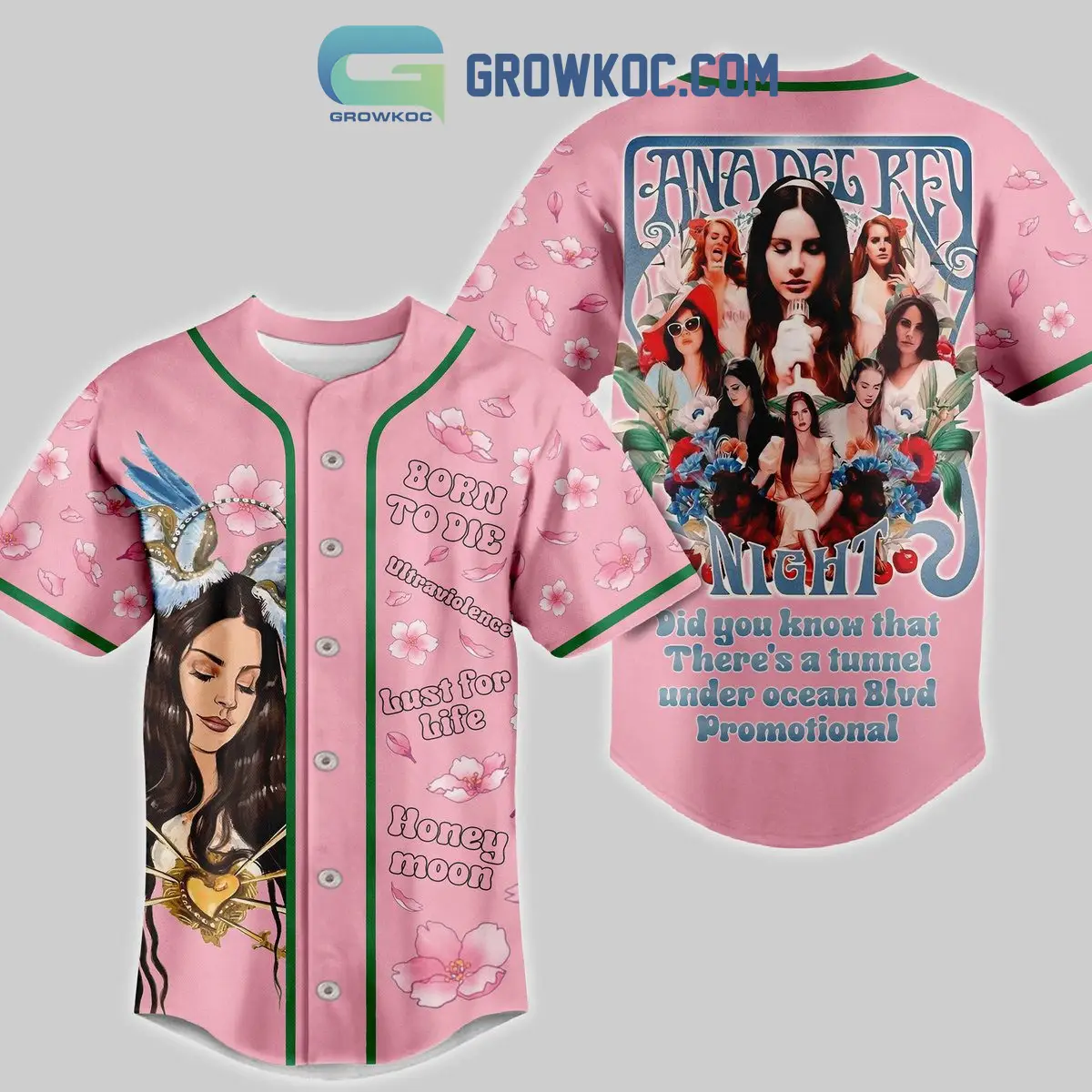 Lana Del Rey Born To Die Lust For Life Honey Moon Pink Design Baseball Jersey