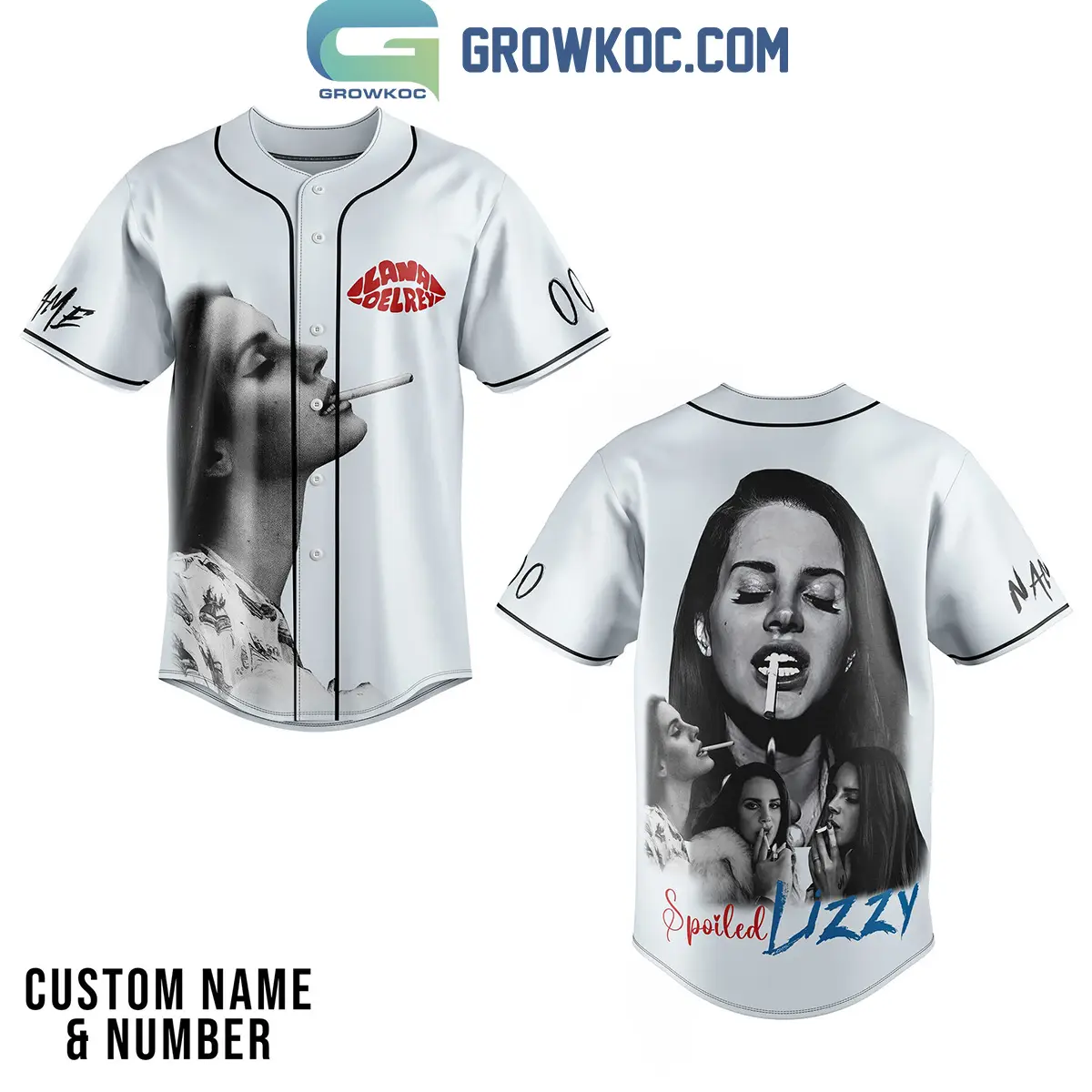 Lana Del Rey Cinnamon Girl Personalized Baseball Jersey White Design