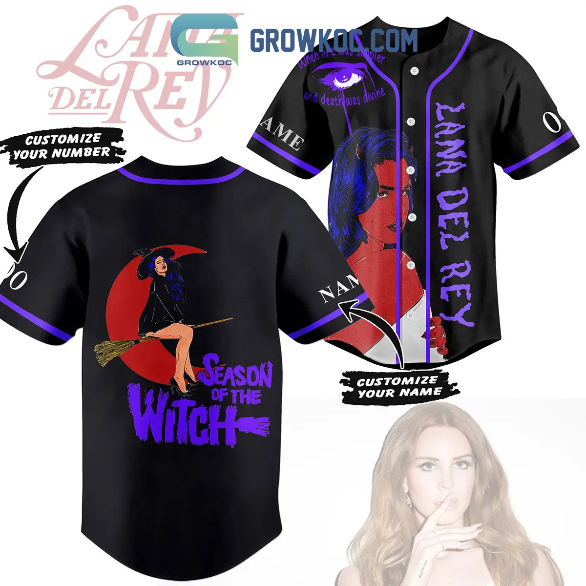 Lana Del Rey Season Of The Witch Personalized Baseball Jersey