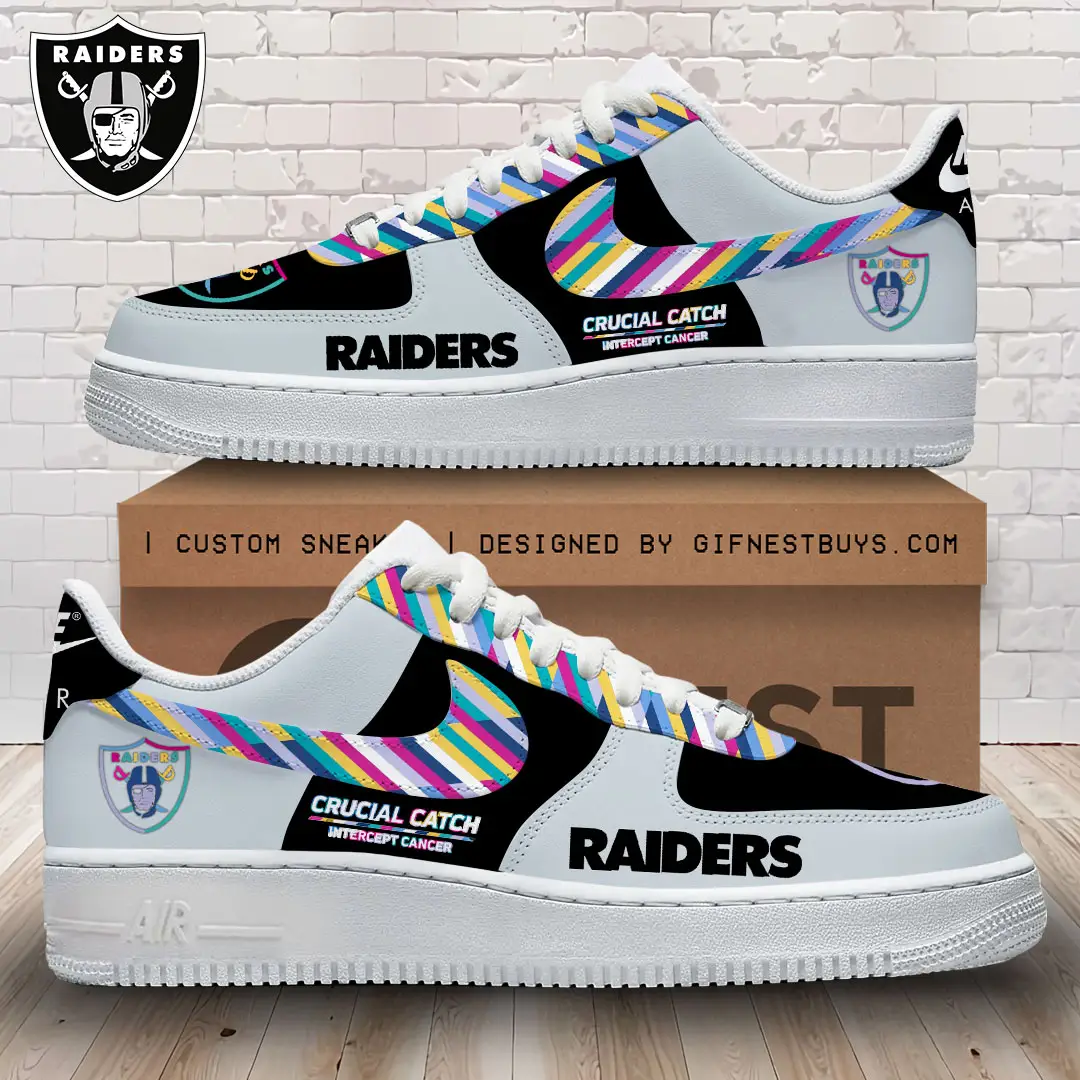 Las Vegas Raiders Crucial Catch Cancer Air Force 1 Shoes