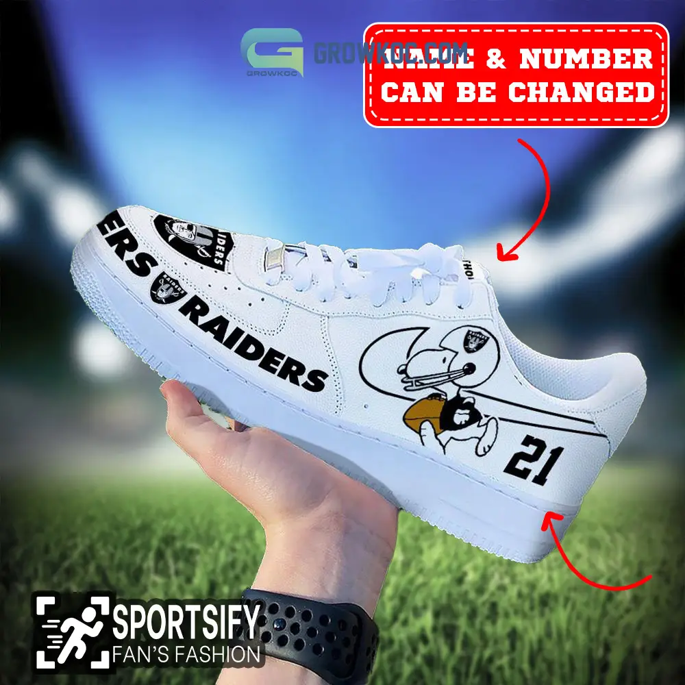Las Vegas Raiders NFL Snoopy Personalized Air Force 1 Low Top Shoes