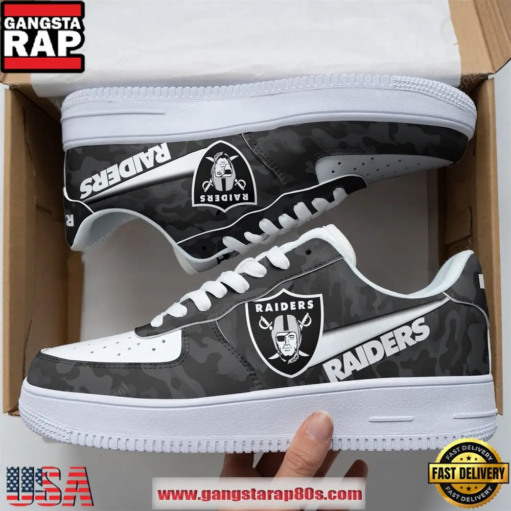 Las Vegas Raiders Team AF 1 Running Sneakers Shoes