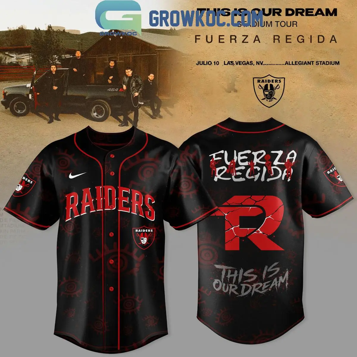 Las Vegas Raiders x Fuerza Regida This Is Our Dream Stadium Tour 2026 Jersey
