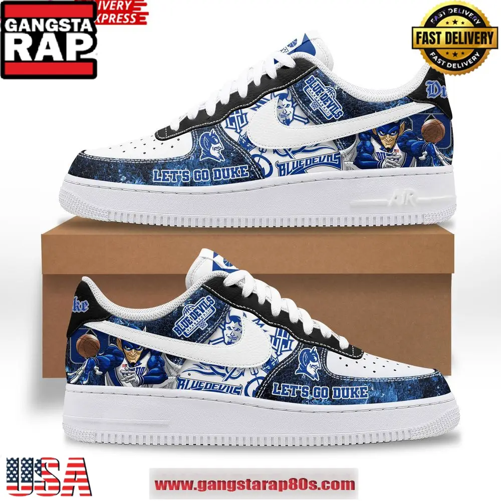 Let's Go Duke Blue Devils Limited Edition Air Force 1 Sneakers Shoes Let's Go Duke Blue Devils Limited Edition Air Force 1 Sneakers Shoes - Image 1
